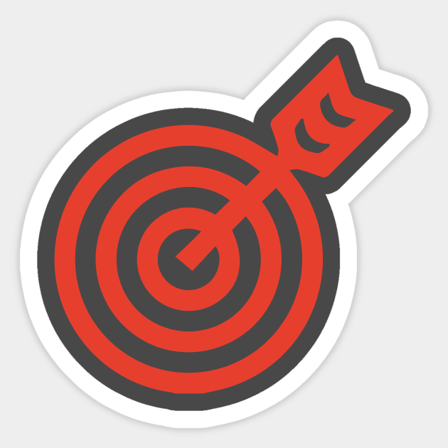 Bullseye, the Icon (Red) Sticker by Ignition